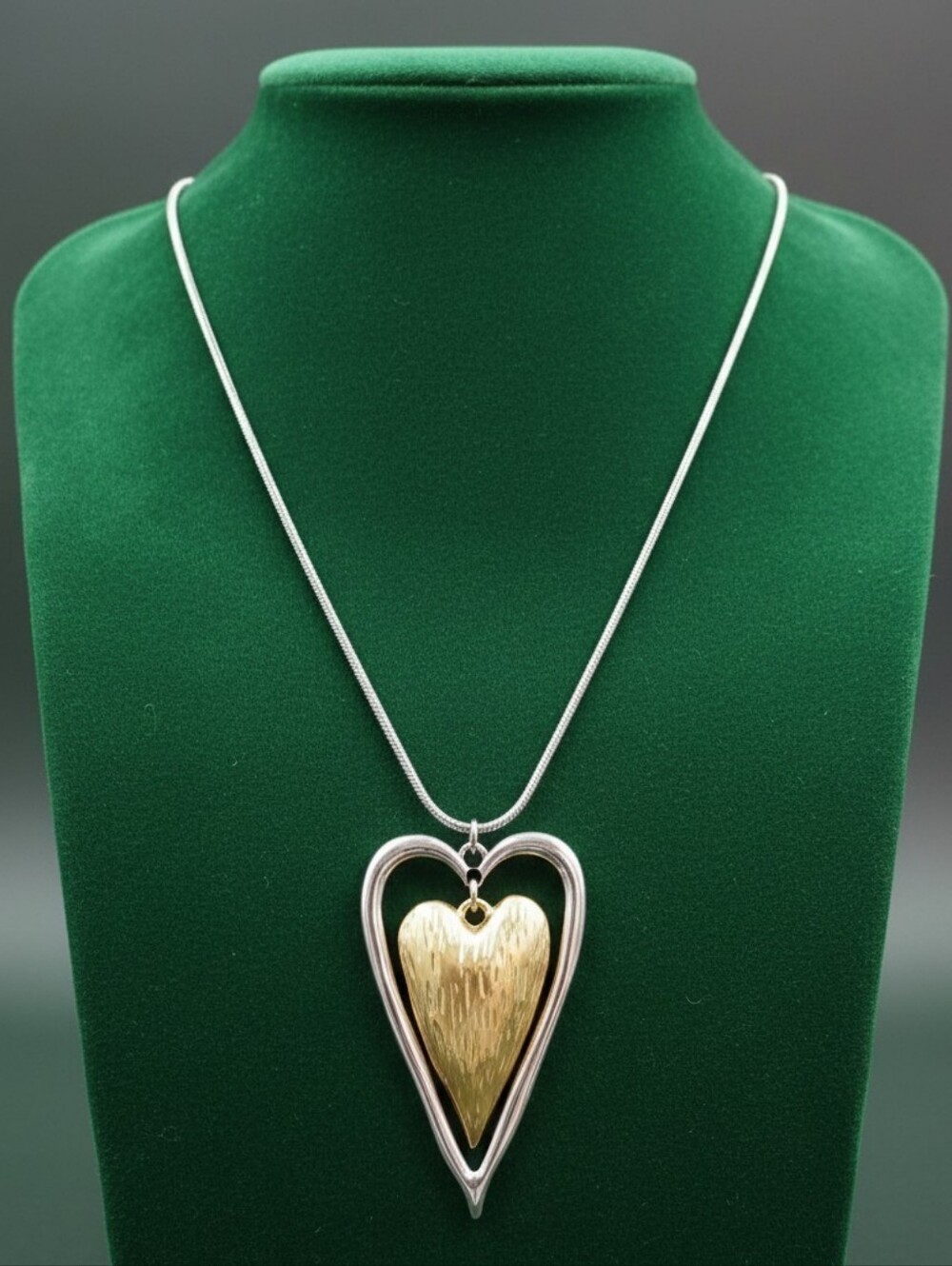 Gold Heart Pendant Necklace - Women's Jewelry